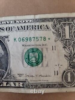$1 Bill Federal Reserve Star Note 2007 K06987578? Circulated Dollar Bill