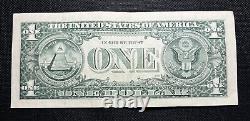 $1 Dollar Bill Error Note Mismatched Ink Black Serial Number