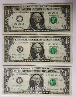 $1 One Dollar Bill 2017 Star Note District Set