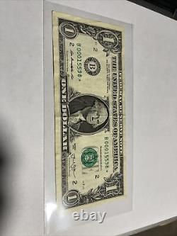 $1 One Dollar Bill Star Note 2013 B Duplicate Serial# B00015598 within 1st 250k