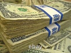 1 Pack ($100) Regular Circulated Tack of One Dollar Bills. U. S. Currency