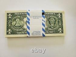 1x NEW BEP (Lot of 100) STAR Notes 2017A $1 One Dollar Bill (G) Packed On Strap