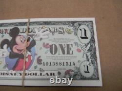 2000 Walt Disney Dollar Uncirculated $1 One Dollar Bill A Series Mickey Set 25