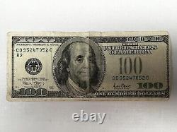 2001 $100 One Hundred Dollars Federal Reserve Note with Missing Treasury Seal