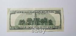 2003 $100 One Hundred Dollar Bill Federal Reserve Note, US Serial # DB25520574D