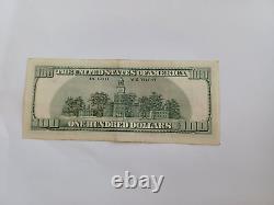 2003 $100 One Hundred Dollar Bill Federal Reserve Note, US Serial # DF42867504B
