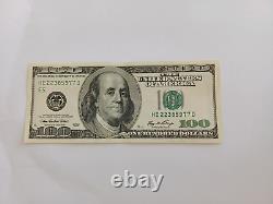2006 $100 One Hundred Dollar Bill Federal Reserve Note, Serial# He22385977d