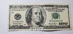 2006 $100 One Hundred Dollar Bill Federal Reserve Note, US Serial # HB83966373K