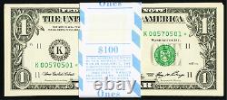 2006 $1 One Dollar Bill Notes DALLAS STAR serials GEM Pack of 100 Fr. 1933-K