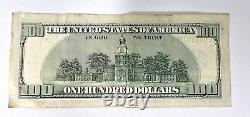2006 A US One Hundred Dollar Bill Note $100 Rare Hard Stamp Reverse Error