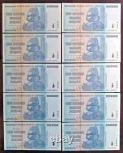 2008 Zimbabwe One Hundred Trillion Dollars Single Banknote, UNC, Authentic