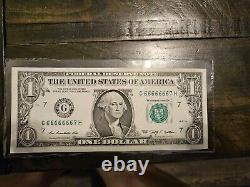 2009 $1 Near Solid Serial Number 66666667