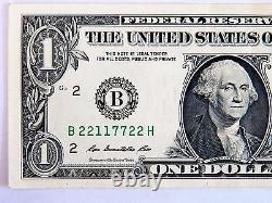 2009 U. S. ONE DOLLAR UNC. RADAR BILL- wow ALL DOUBLES (B 22117722 H)