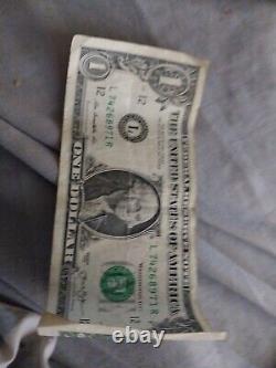2012 Fancy Number One Dollar Bill. Free Shipping Included