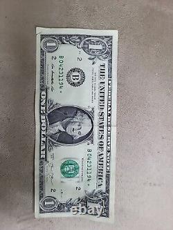 2013 $1 DOLLAR BILL/STAR NOTE/(B) DUPLICATE/FWithONE OF 2/COLLECTABLE/B04231194&