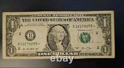 2013 $1 Dollar Bill Star Note B. Ungraded