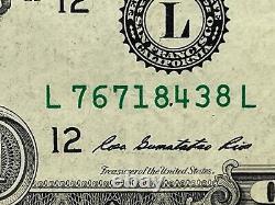 2013 $1 FRN Misprint Massive Ink Smear Serial Number Error One Dollar Bill
