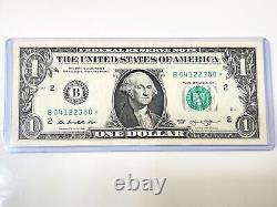 2013 (B) Series One Dollar Duplicate Serial Star Note NY Crisp $1 DC Print Error