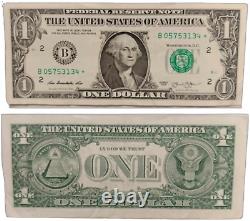 2013 B duplicate Star notes. $1 One Dollar Bill. Star Note. Federal Reserve Note