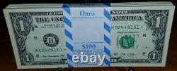 2013 H $1 Star Notes Pack 100 All Consec One Dollar Blues Bills Bep Strap 9101