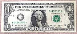 2013 ONE DOLLAR $1 STAR NOTE B Series Rare Federal Reserve Note