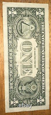 2013 One Dollar Bill Fancy Birthday Serial Number With Two Dates On Bill
