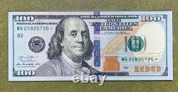 2013 One Hundred Dollar Bill Star Note Serial Number MB 20895795 Crisp New