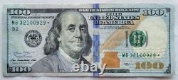 2013 One Hundred Dollars $100 Star Note Federal Reserve Paper Money