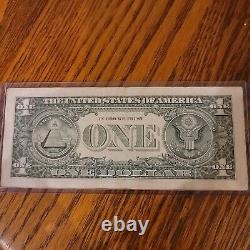 2013 one dollar true binary/repeater radar note/ a coolness rating of 99.63%
