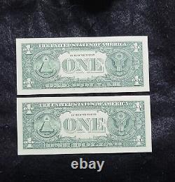 2017A One Dollar Bill Low Serial Number Consecutive Bills E 00033243 B 44