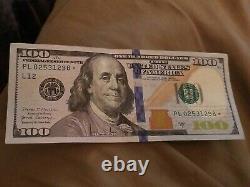 2017 A $100 Star Note PL02531298? One Hundred Dollar Bill