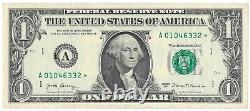 2017 One Dollar Star Note MISALLIGNED SERIAL NUMBER ERROR
