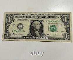 2017 one dollar bill L05000067