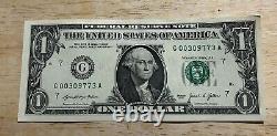 2021 $1 One Dollar Bill Low Serial Numbers Sequence 00309771, 00309772, 00309773