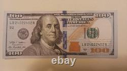 2402 2402 One Hundred Dollar Bill $100 REPEAT FANCY serial number 2009 series A