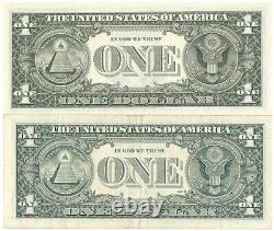 (2) Federal Reserve Notes with Matching Serial Numbers Both Notes with MINT ERRORS