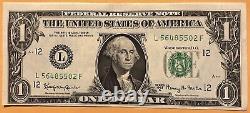 2 Sequential 1963 $1 One Dollar Bills Error Misaligned Miscut Offset Collector