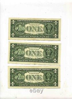 3 bills with 2013 B Star Note Dollar duplicates