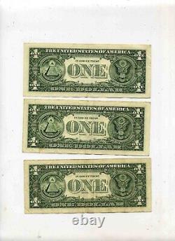 3 bills with 2013 B Star Note Dollar duplicates