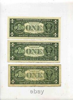 3 bills with 2013 B Star Note Dollar duplicates