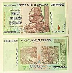 50 Trillion Zimbabwe Banknote One Unc $50 Trillion Dollar Zim Bill (2008, Aa)