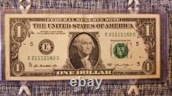 5 of a Kind 1's 21111162 Fancy QUAD QUINT US Currency Note One Dollar Bill
