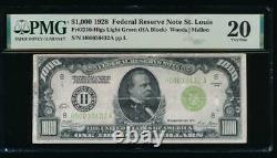 AC 1928 $1000 Saint Louis ONE THOUSAND DOLLAR BILL Light Green Seal LGS PMG 20/c