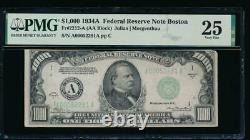 AC 1934A $1000 Boston ONE THOUSAND DOLLAR BILL PMG 25 comment