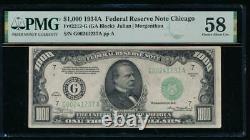 AC 1934A $1000 Chicago ONE THOUSAND DOLLAR BILL PMG 58
