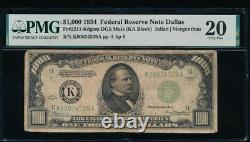 AC 1934 $1000 Dallas ONE THOUSAND DOLLAR BILL PMG 20 comment