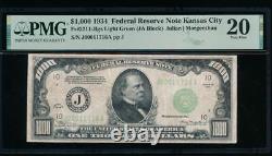 AC 1934 $1000 Kansas City LGS ONE THOUSAND DOLLAR BILL PMG 20 comment