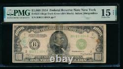 AC 1934 $1000 New York ONE THOUSAND DOLLAR BILL PMG 15 NET