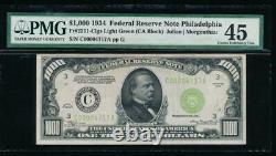 AC 1934 $1000 Philadelphia LGS ONE THOUSAND DOLLAR BILL PMG 45