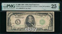 AC 1934 $1000 San Francisco LGS ONE THOUSAND DOLLAR BILL PMG 25 comment